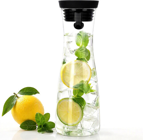 Glaskaraffe mit deckel 2l - mit, 1,2l