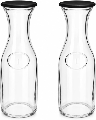 Glaskaraffe mit deckel - 2x, 1l