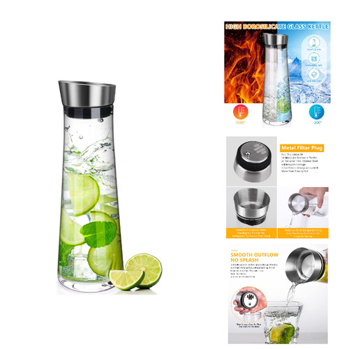 Glas karaffe liter mit - liter,
