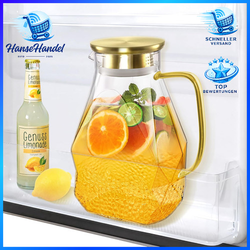 Glaskaraffe mit edelstahl - 1,8l,
